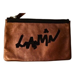 Dark rose gold lanvin leather clutch. Size 9x6. Low wear